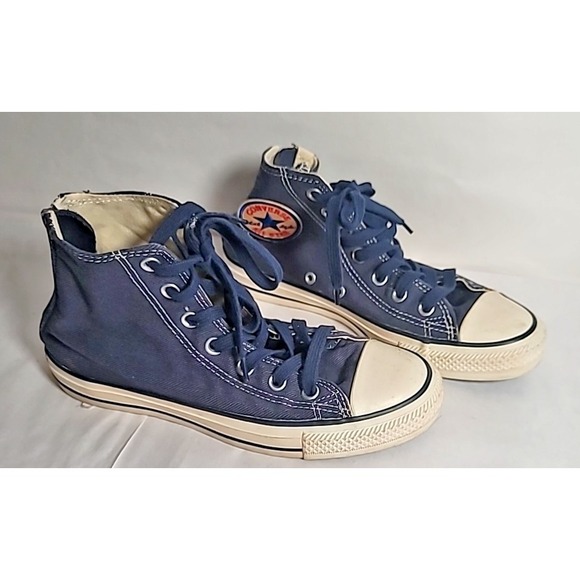 Converse All Star Chuck Taylor High Top Sneakers Back Zipper Navy US 5 Y2k - Picture 1 of 9